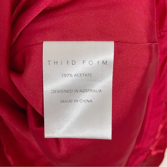 Third Form x Free People Red Crinkle Satin Running Water One Shoulder Mini dress - Picture 11 of 12